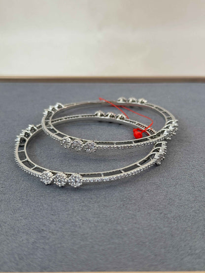 SILVER AMERICAN DIAMOND BANGLES