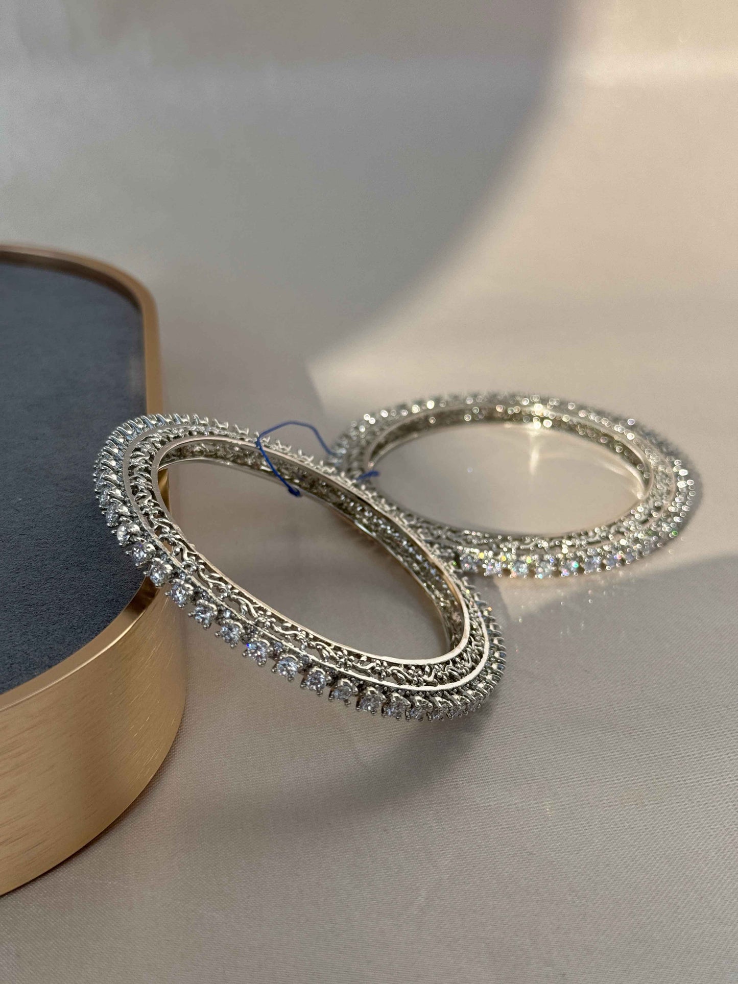 SILVER AMERICAN DIAMOND BANGLES