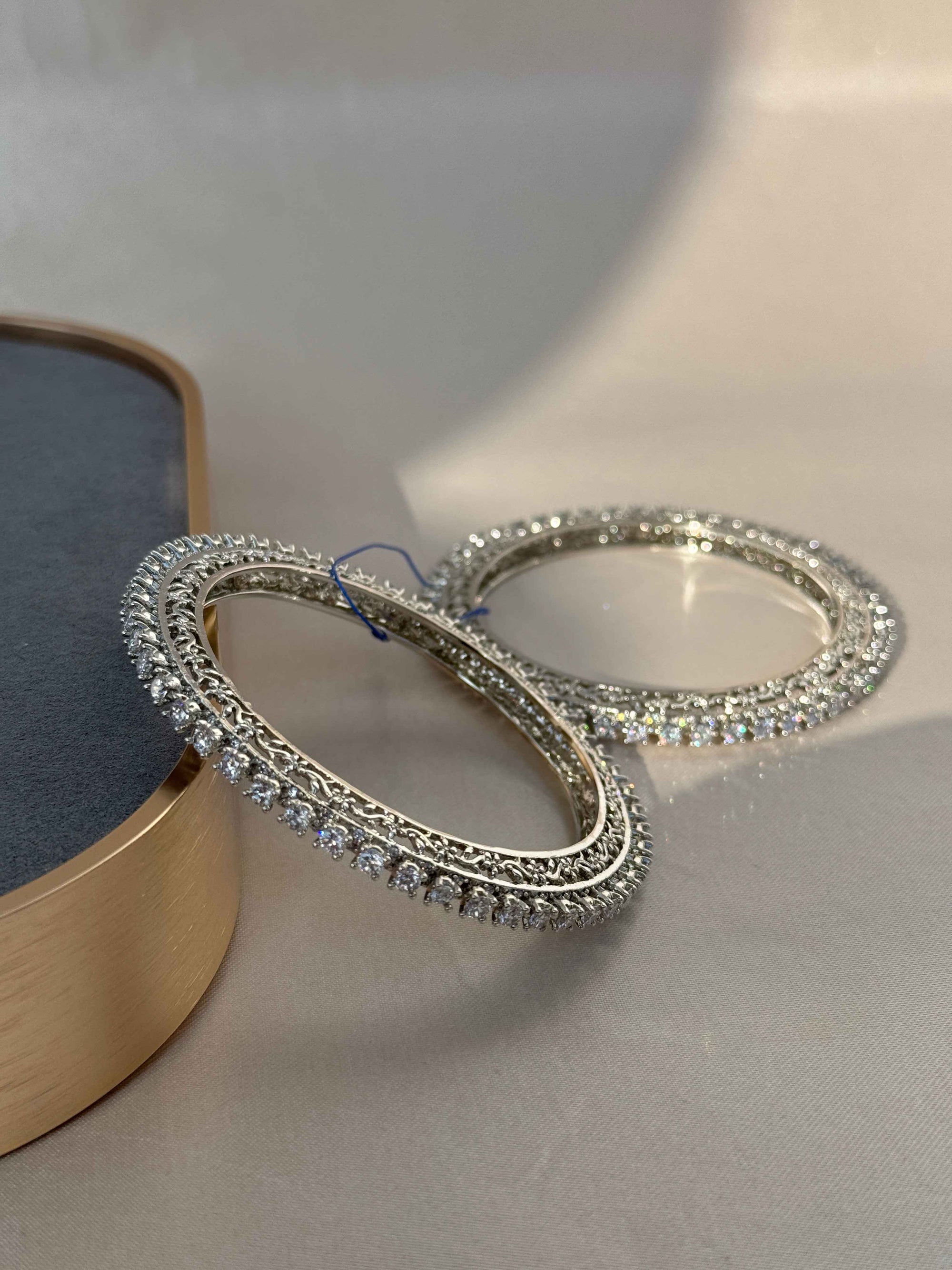 SILVER AMERICAN DIAMOND BANGLES