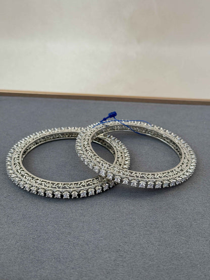 SILVER AMERICAN DIAMOND BANGLES