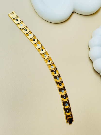 GOLD PLATED MAGNETIC THERAPY BRACELET FOR MEN
