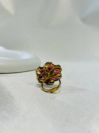 ANTIQUE GOLD PLATED ADJUSTABLE COCKTAIL RING