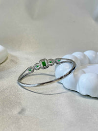 EMERALD CZ STERLING SILVER BRACELET