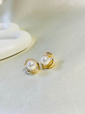 18K GOLD PLATED NATURAL PEARL EARRINGS