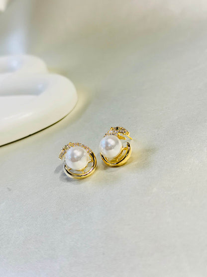 18K GOLD PLATED NATURAL PEARL EARRINGS