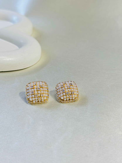 18k GOLD PLATED CZ DIAMOND EARRINGS