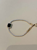 GOLD PLATED 18K EMERALD BRACELET