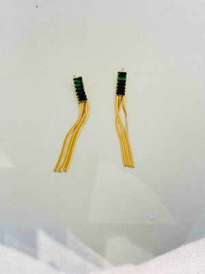 EMERALD 18K GOLD PLATED EARRINGS