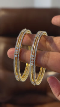 ANTIQUE MICRO GOLD PLATED ZIRCON BANGLES